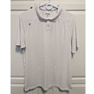 Rhone Men's White Delta Short-Sleeve Piqué Performance Polo Shirt Size Medium